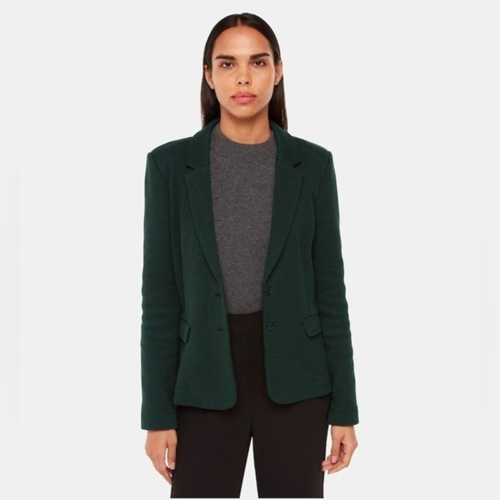 Whistles Dark Green Slim Jersey Blazer Jacket US Size 12